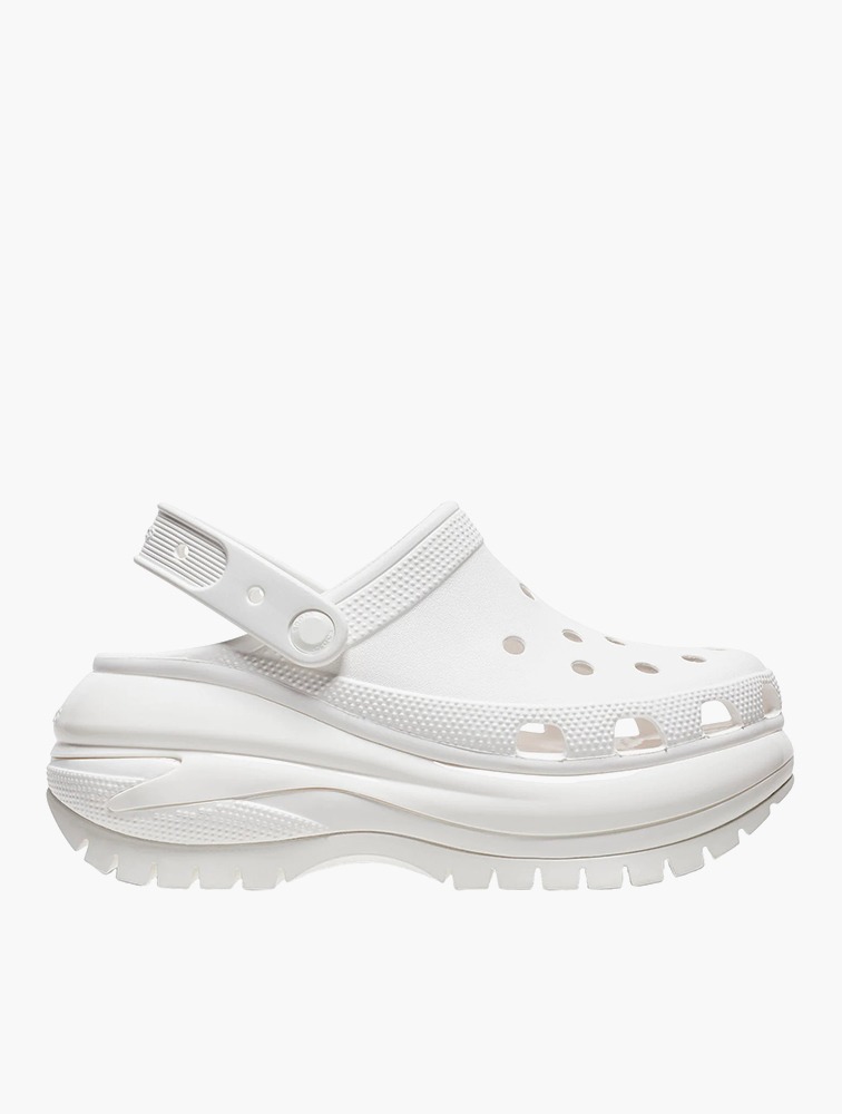MyRunway | Shop Crocs White Classic Mega Crush Clogs for Men from